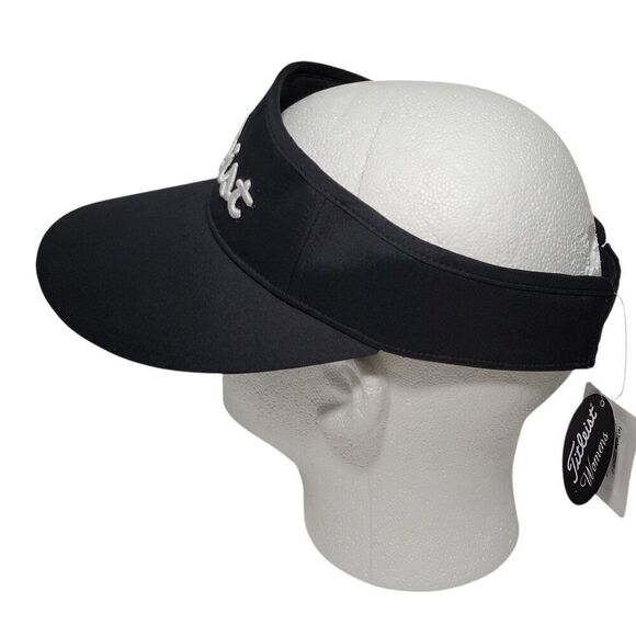 Titleist Womens Sundrop Sun Visor Hat Golf Black UPF 50 Wicking Adjustable NEW - Picture 3 of 13